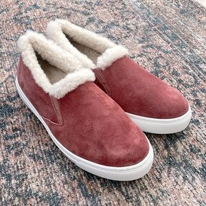 M. Gemi Cerchio Shearling Sneaker 40 in Pink Mauve
